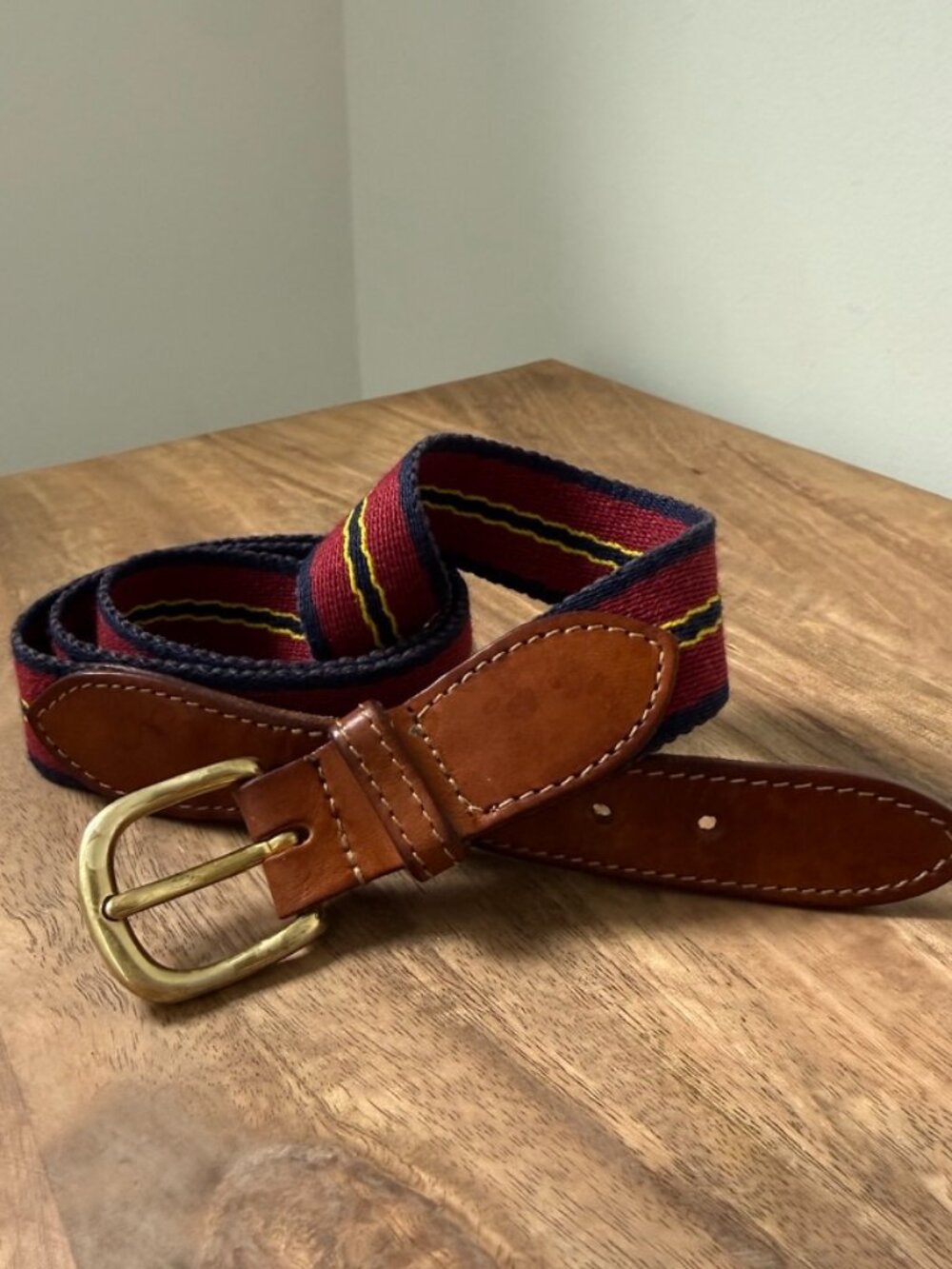 Vintage REGENT Belt Company Made in England Surcingle Canvas Leather Belt 34
